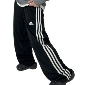 Adidas Navy Sweatpants with White Accents. Size L